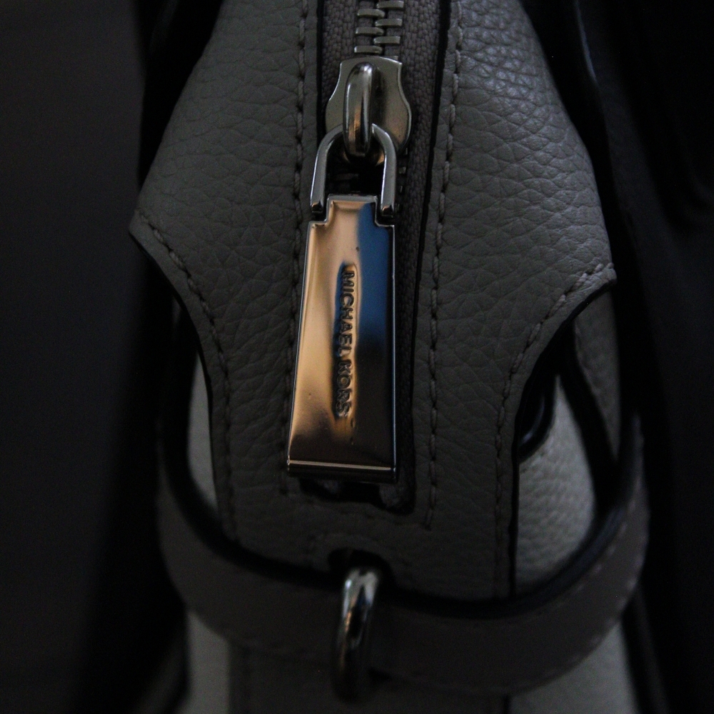 Michael Kors Black and White Colorblock Leather Satchel - Picture 5 of 7